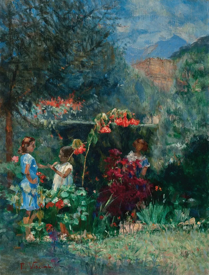 Tres Meninas No Jardim Wall Art by Eliseu Visconti - High-Resolution Digital Print