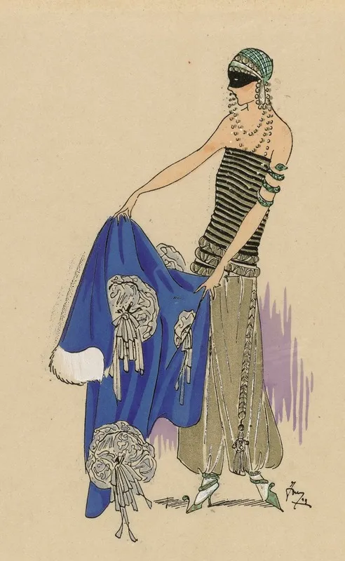 Tres Parisien 1923 No 2 Tissus De Chez Mathieu Fantaisie Orientale