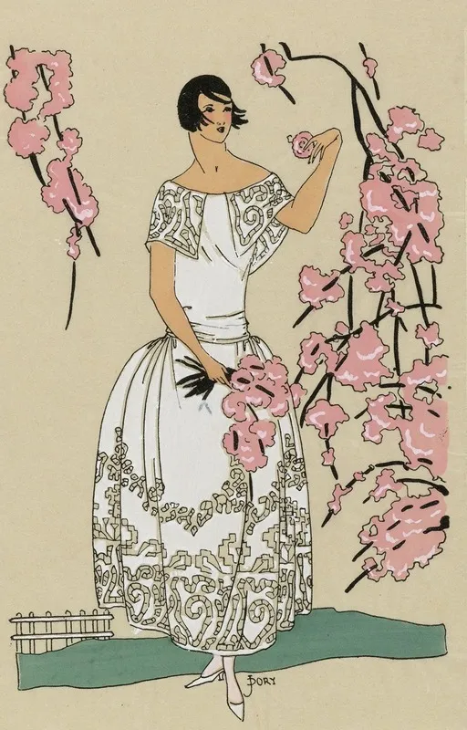 Tres Parisien 1923 No 6 10 Garden Party Dans Sa Fraiche Wall Art by J. Dory - High-Resolution Digital Print
