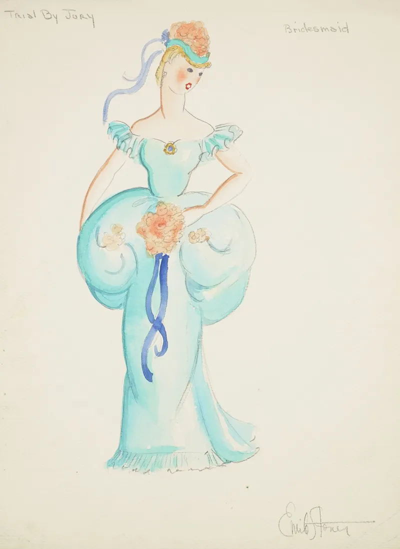 Trial By Jury Bridesmaid Blue Gown With Puffed Waist Wall Art by Emile Stoner - High-Resolution Digital Print