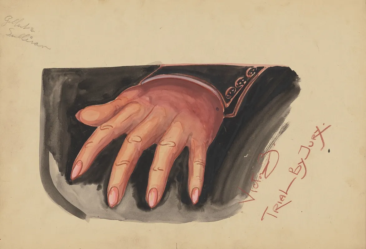 Trial By Jury Drawing Of A Hand Wall Art by Victor Zonoff - High-Resolution Digital Print