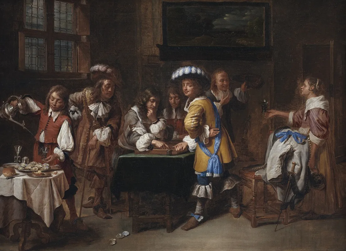 Trictrac Players Wall Art by Charles Emanuel Biset - High-Resolution Digital Print