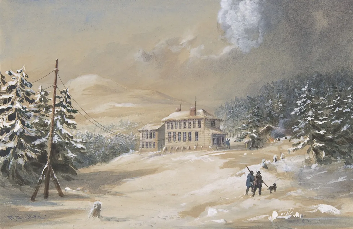 Trinity Bay Newfoundland Exterior View Of The Telegraph House In 1857 1858 Wall Art by Robert Charles Dudley - High-Resolution Digital Print