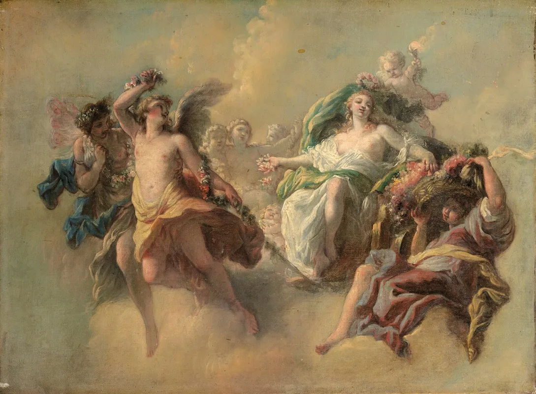 Triomphe De Flore Wall Art by Circle of Antoine-François Callet - High-Resolution Digital Print