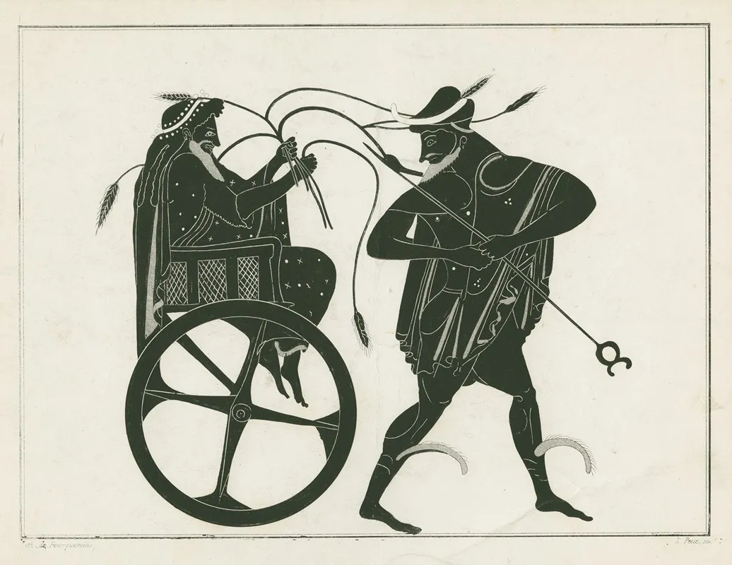 Triptolemus Seated In Chariot Preceded By Hermes Wall Art by Louis Petit - High-Resolution Digital Print