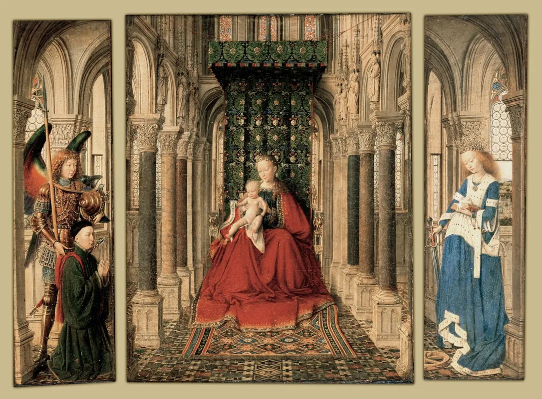 Triptych Of Mary And Child St Michael And The Catherine