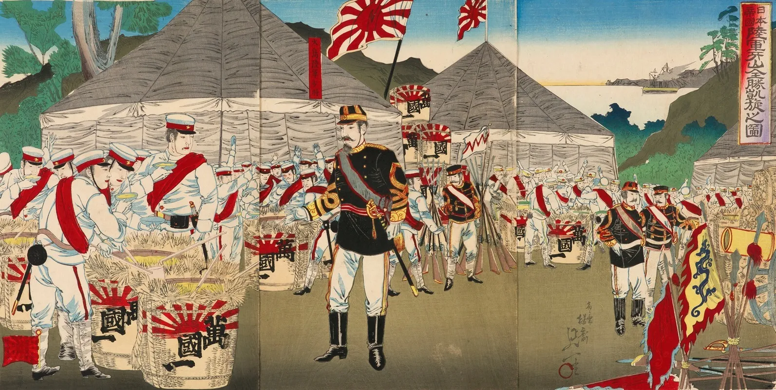 Triumphal Return Of The Imperial Japanese Army From A Complete Victory At Asan Wall Art by Watanabe Nobukazu - High-Resolution Digital Print