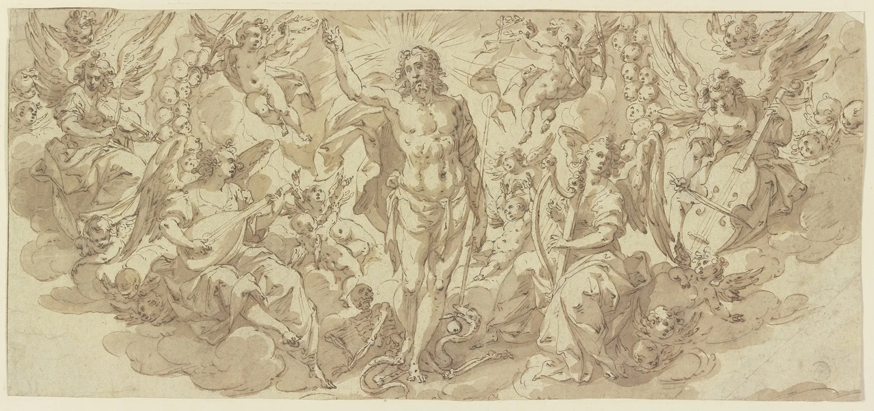Triumphierender Christus Von Musizierenden Engeln Umgeben