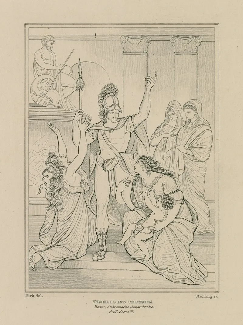 Troilus Cressida Act 5 Sc 3 Hector Andromache Cassandra C Wall Art by William Francis Starling - High-Resolution Digital Print