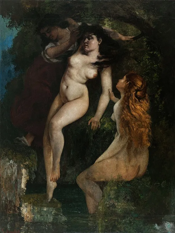 Trois Baigneuses Wall Art by Gustave Courbet - High-Resolution Digital Print