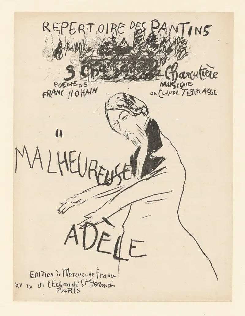 Trois Chansons A La Charcutiere Malheureuse Adele Wall Art by Pierre Bonnard - High-Resolution Digital Print
