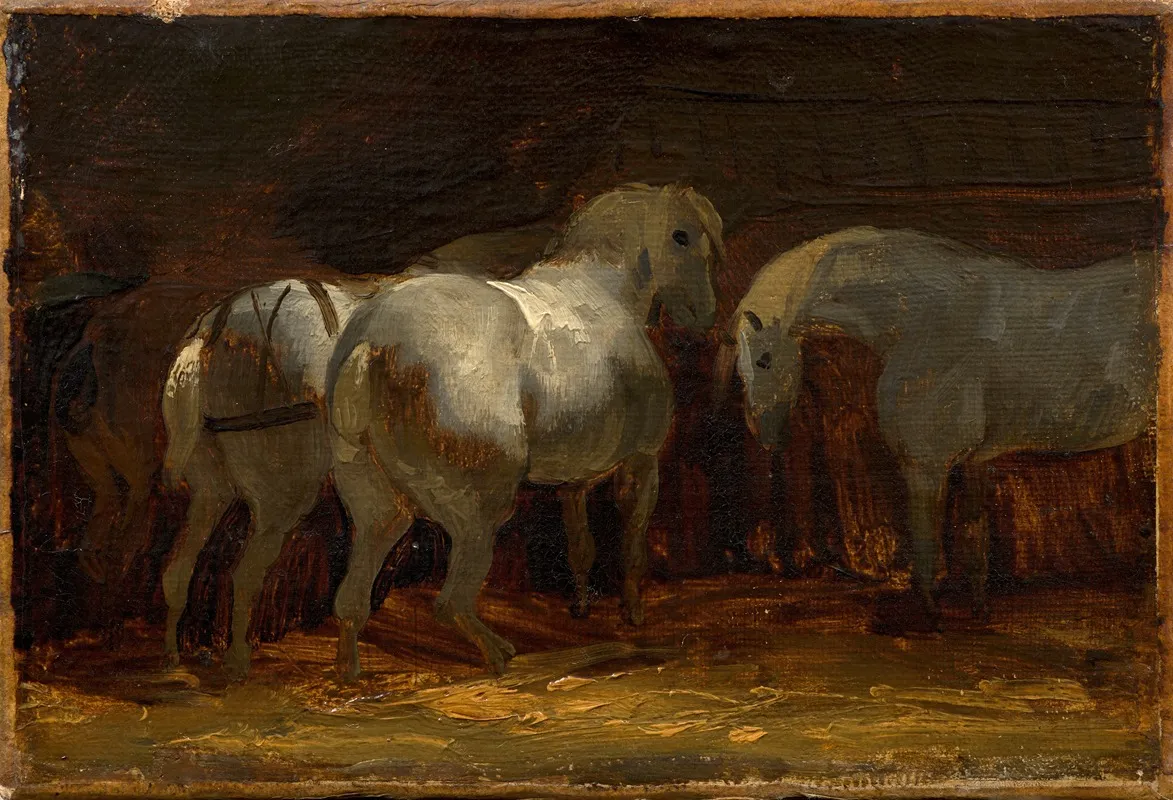 Trois Chevaux A Lecurie Wall Art by Théodore Géricault - High-Resolution Digital Print