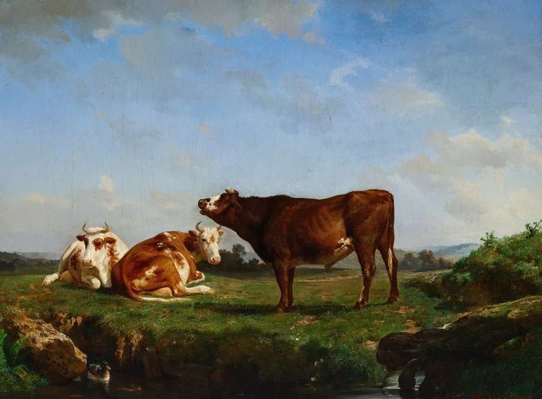 Trois Vaches Au Paturage Wall Art by Rosa Bonheur - High-Resolution Digital Print