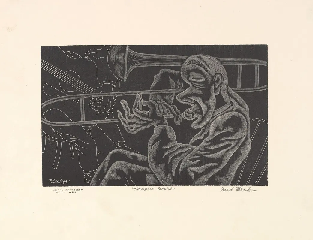 Trombone Player 2 Wall Art by Fred Becker - High-Resolution Digital Print