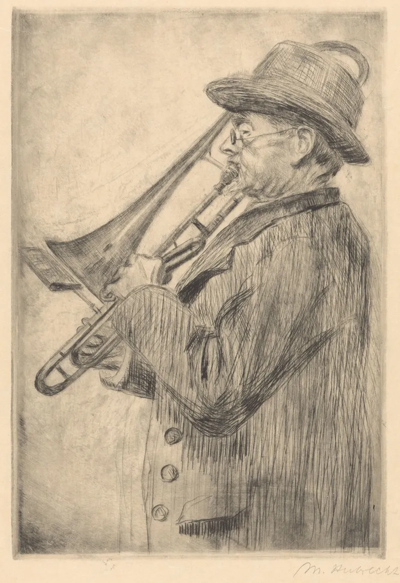 Trombonist Wall Art by Maria Hubrecht - High-Resolution Digital Print