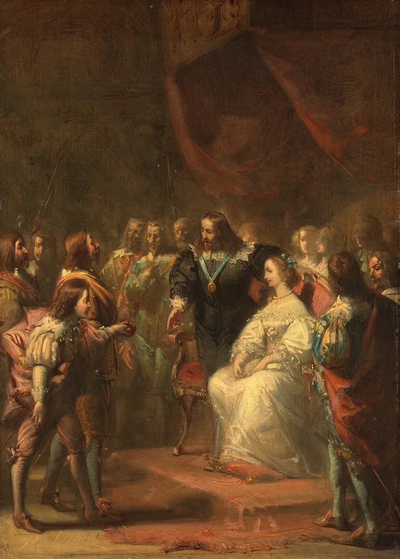 Tromp Introduces The Young Prince William Of Orange To King Charles I Of England Anno 1641 Wall Art by Johannes Hinderikus Egenberger - High-Resolution Digital Print