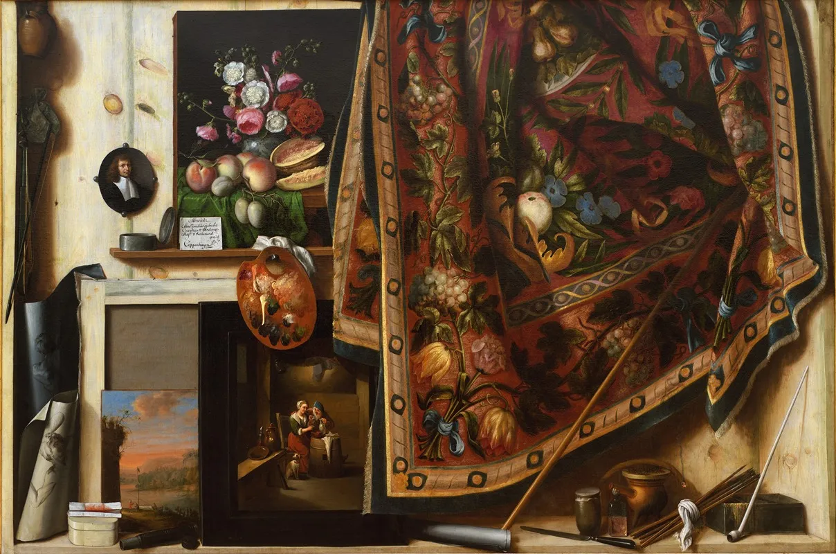 Trompe Loeil A Cabinet In The Artists Studio Wall Art by Cornelius Norbertus Gijsbrechts - High-Resolution Digital Print
