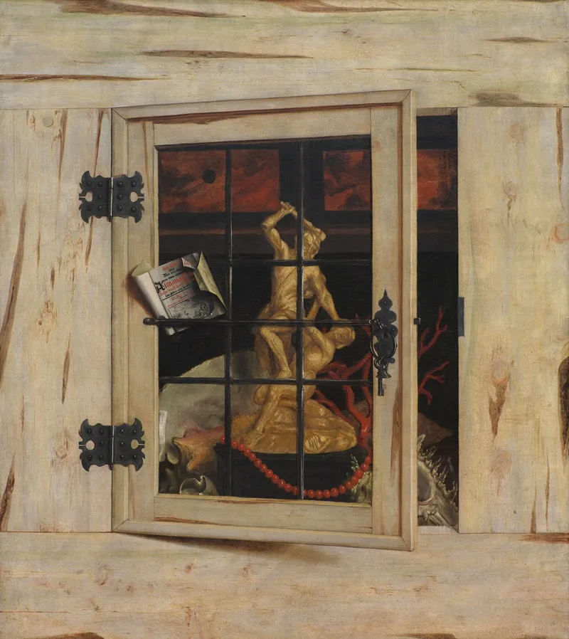 Trompe Loeil An Open Cabinet Of Curiosities With A Hercules Group Wall Art by Cornelius Norbertus Gijsbrechts - High-Resolution Digital Print