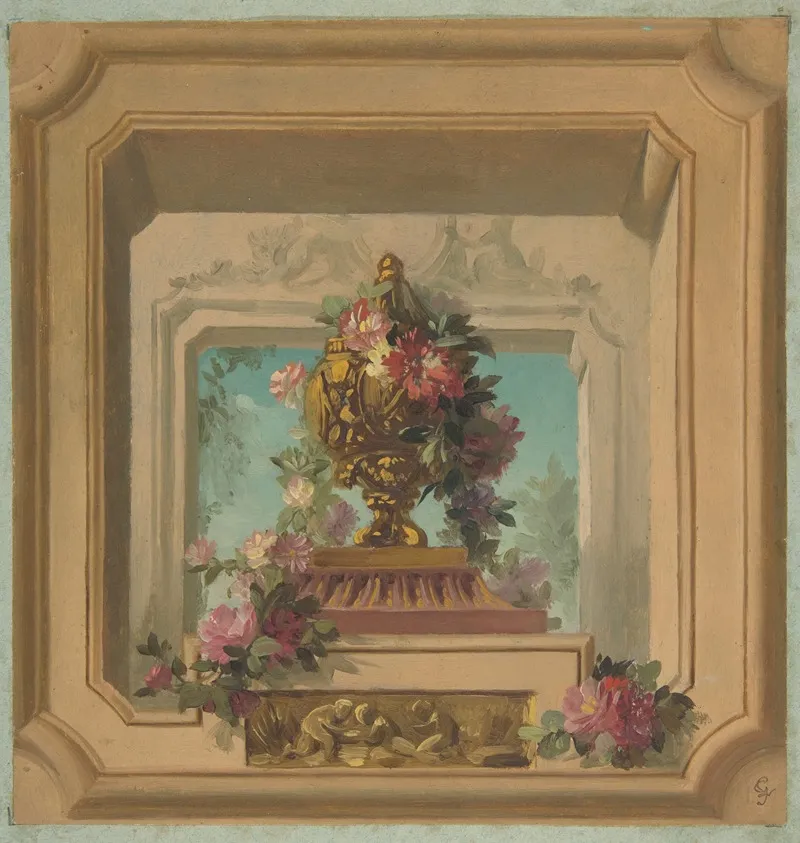 Trompe Loeil Design For A Ceiling
