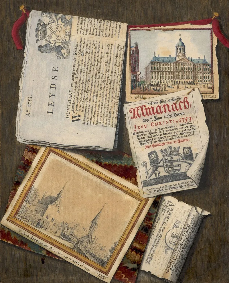Trompe Loeil Of A Drawing Prints And An Etching by Laurentius Groskopf - High-Resolution Digital Print