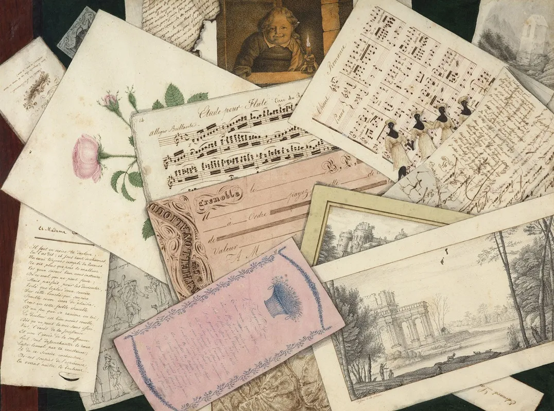 Trompe Loeil Of Etchings Drawings And Scores