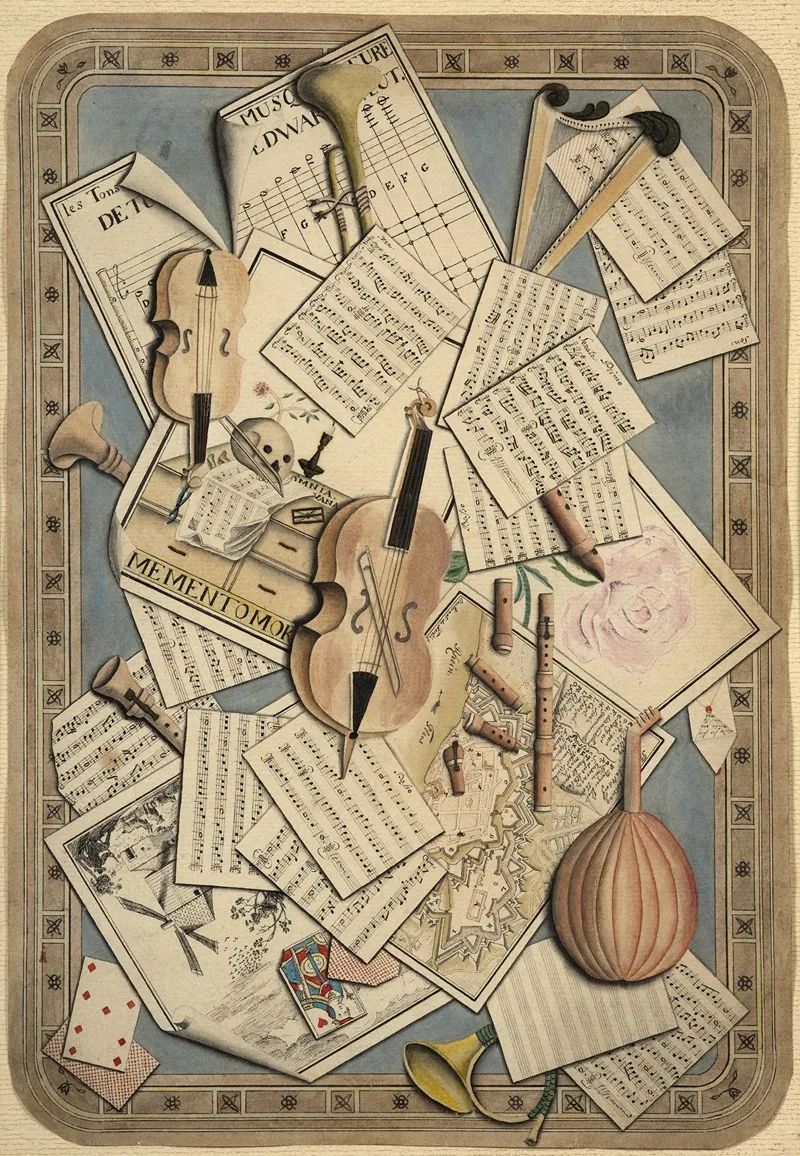 Trompe Loeil Of Music Instruments And Scores