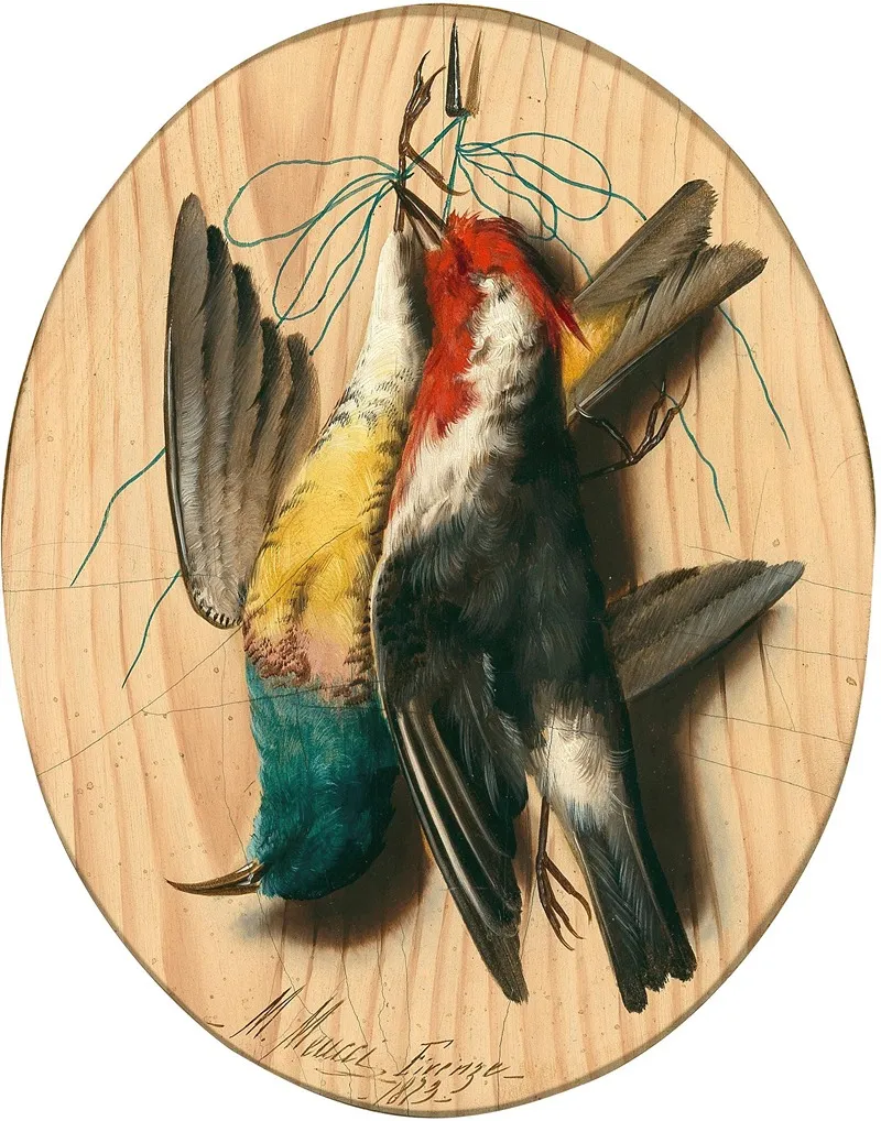 Trompe Loeil Songbirds Wall Art by Michelangelo Meucci - High-Resolution Digital Print