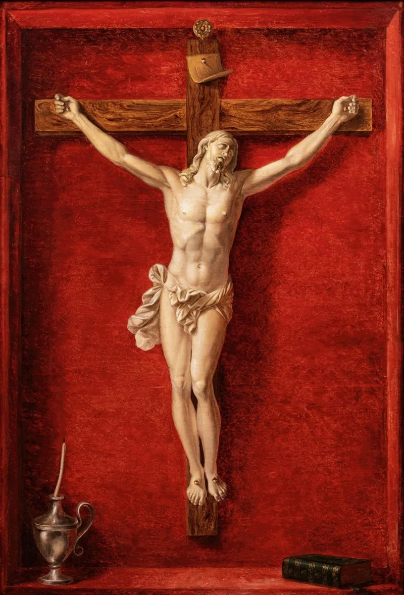 Trompe Loeil With A Crucifix Wall Art by Prospero Mallerini - High-Resolution Digital Print