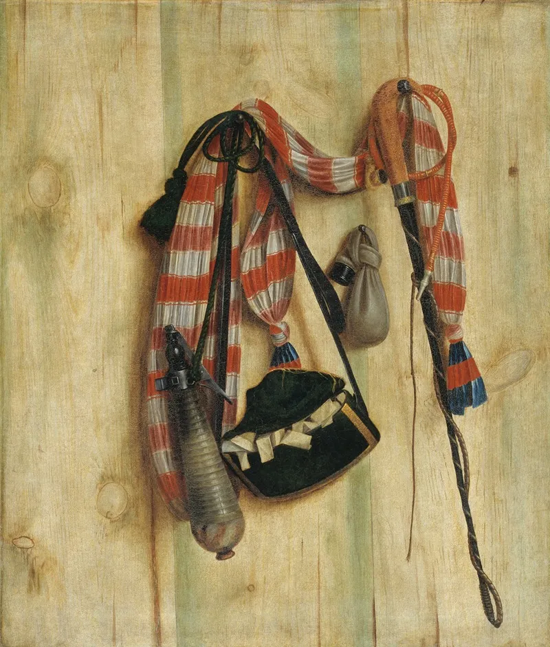 Trompe Loeil With Riding Whip And Letter Bag Wall Art by Cornelius Norbertus Gijsbrechts - High-Resolution Digital Print