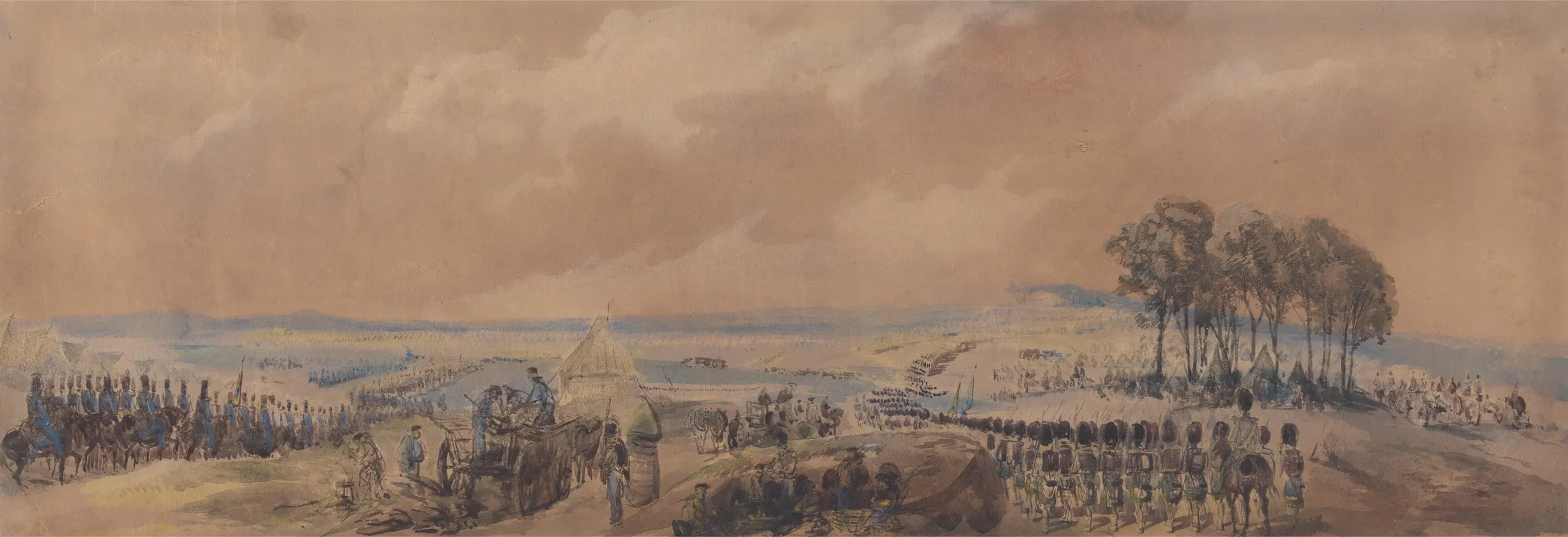 Troops Returning To The Camp At Chobham Wall Art by George Bryant Campion - High-Resolution Digital Print