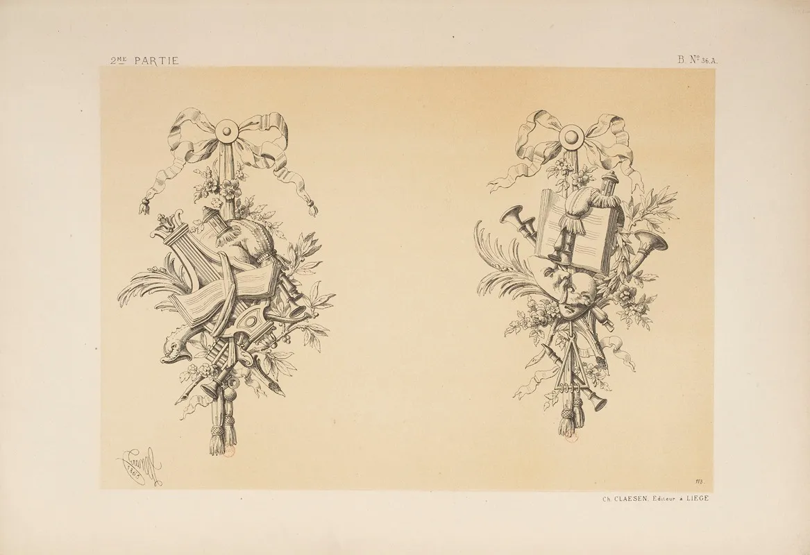Trophees Bois Sculpte Style Louis Xvi 2 Wall Art by Michel Liénard - High-Resolution Digital Print