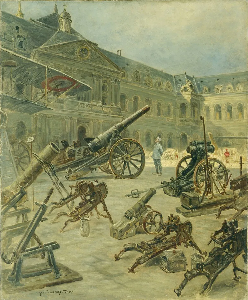 Trophees De Guerre Dans La Cour Des Invalides En 1917 Wall Art by Eugène Chaperon - High-Resolution Digital Print