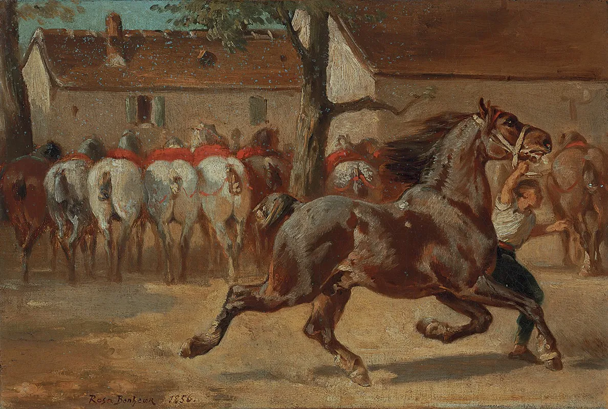 Trotting A Horse Wall Art by Rosa Bonheur - High-Resolution Digital Print