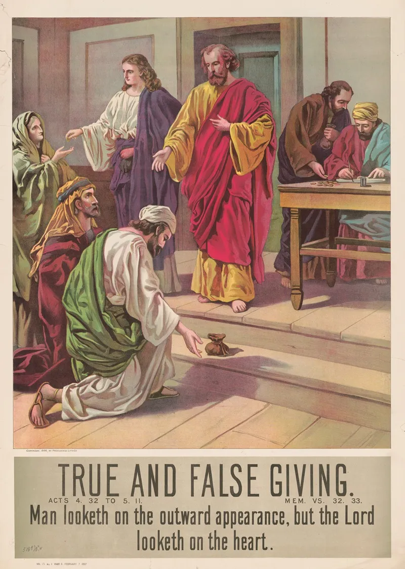 True And False Giving 2 Wall Art by Providence Lith. Co - High-Resolution Digital Print