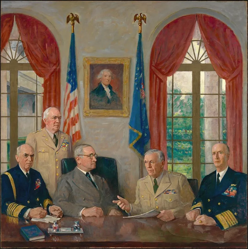 Truman And His Military Advisors Wall Art by Augustus Vincent Tack - High-Resolution Digital Print