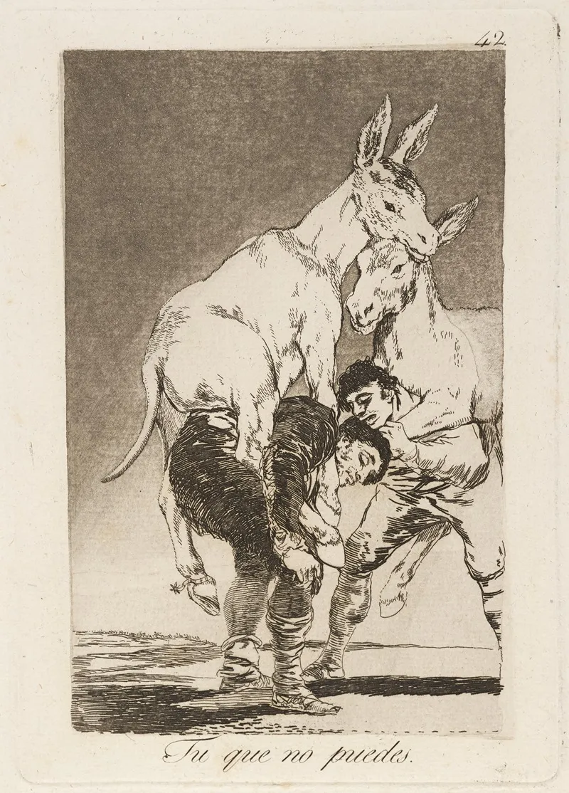 Tu Que No Puedes Thou Who Canst Not Wall Art by Francisco de Goya - High-Resolution Digital Print