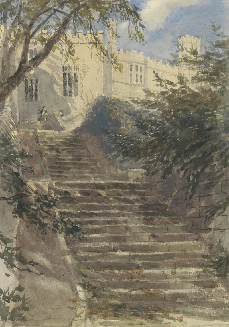 Tuintrap Bij Haddon Hall Derbyshire Wall Art by David Cox - High-Resolution Digital Print