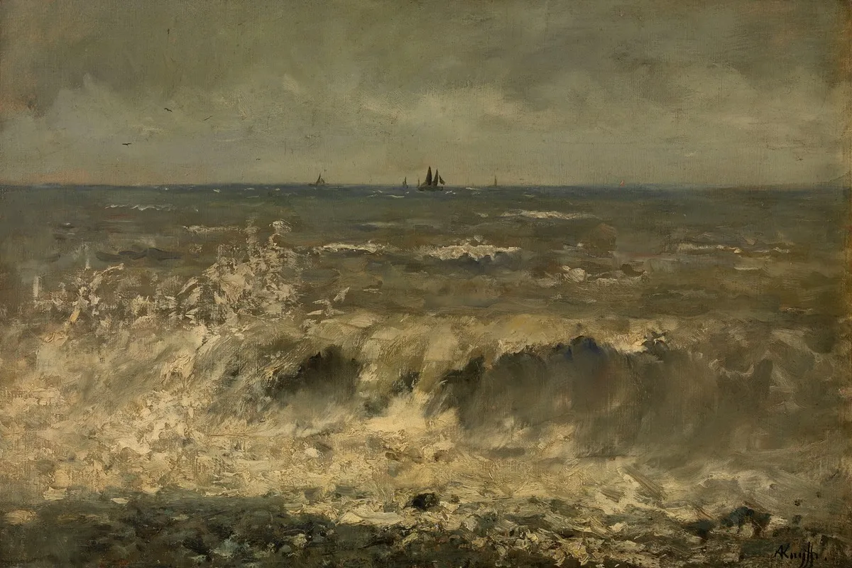 Turbulent Sea 2 Wall Art by Alfred De Knyff - High-Resolution Digital Print