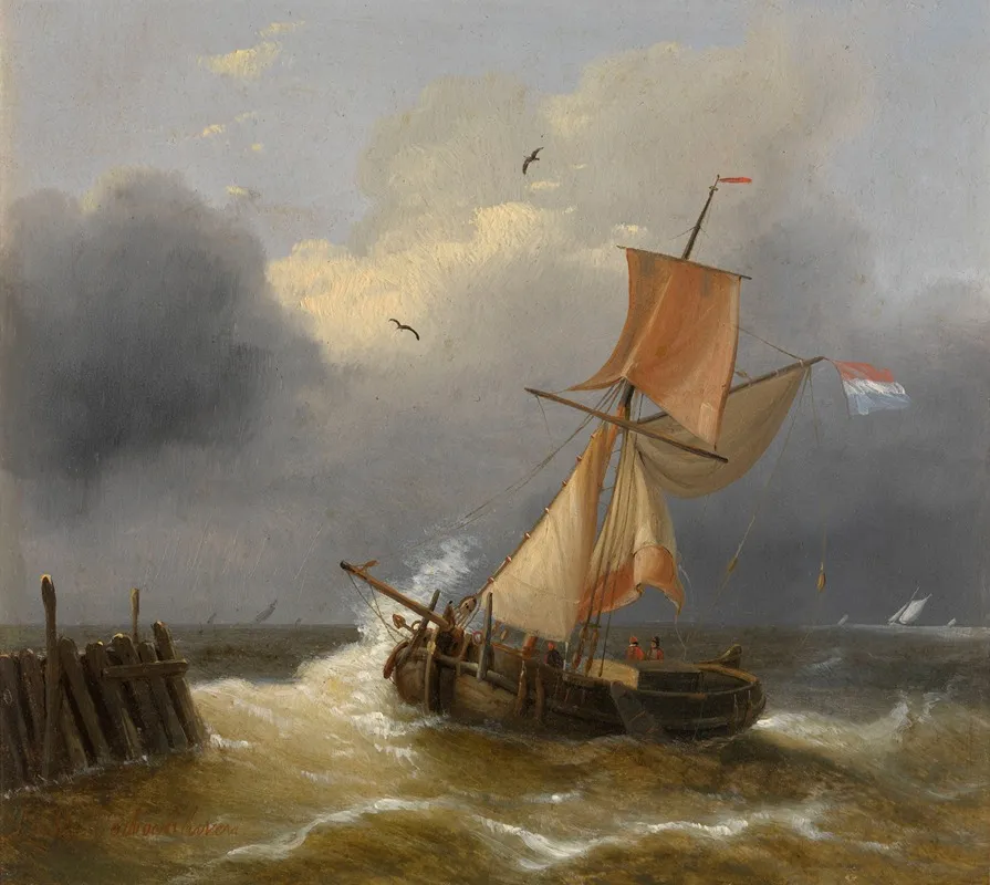 Turbulent Sea 3 Wall Art by Charles Louis Verboeckhoven - High-Resolution Digital Print
