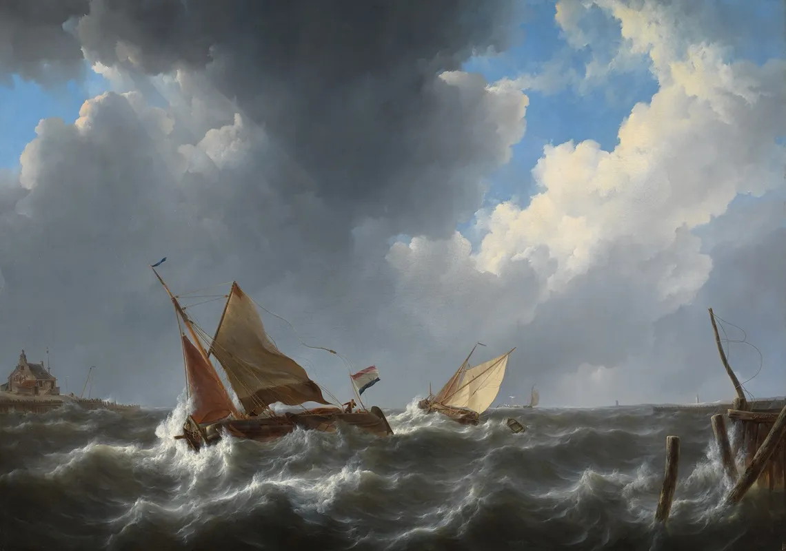 Turbulent Water Wall Art by Johannes Christiaan Schotel - High-Resolution Digital Print