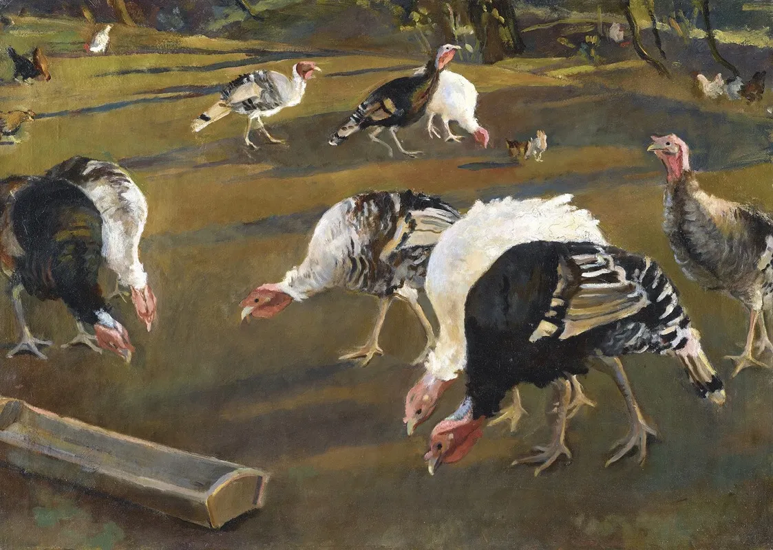 Turkeys 2 Wall Art by Adolf Fényes - High-Resolution Digital Print