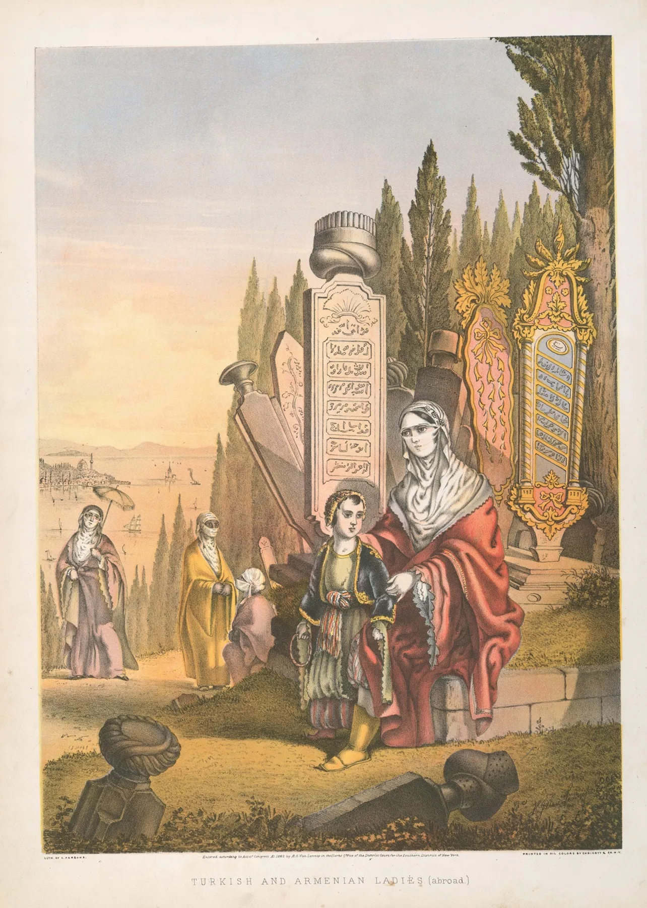 Turkish And Armenian Ladies Abroad Wall Art by Henry John Van-Lennep - High-Resolution Digital Print