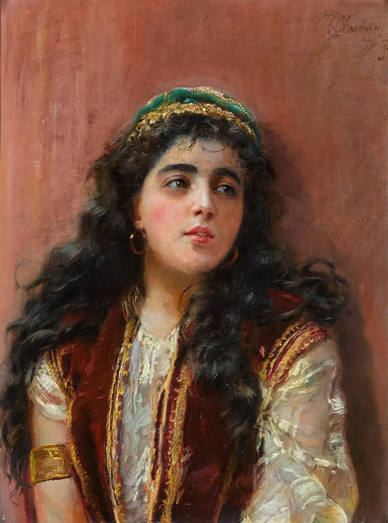 Turkish Girl Wall Art by Konstantin Egorovich Makovsky - High-Resolution Digital Print