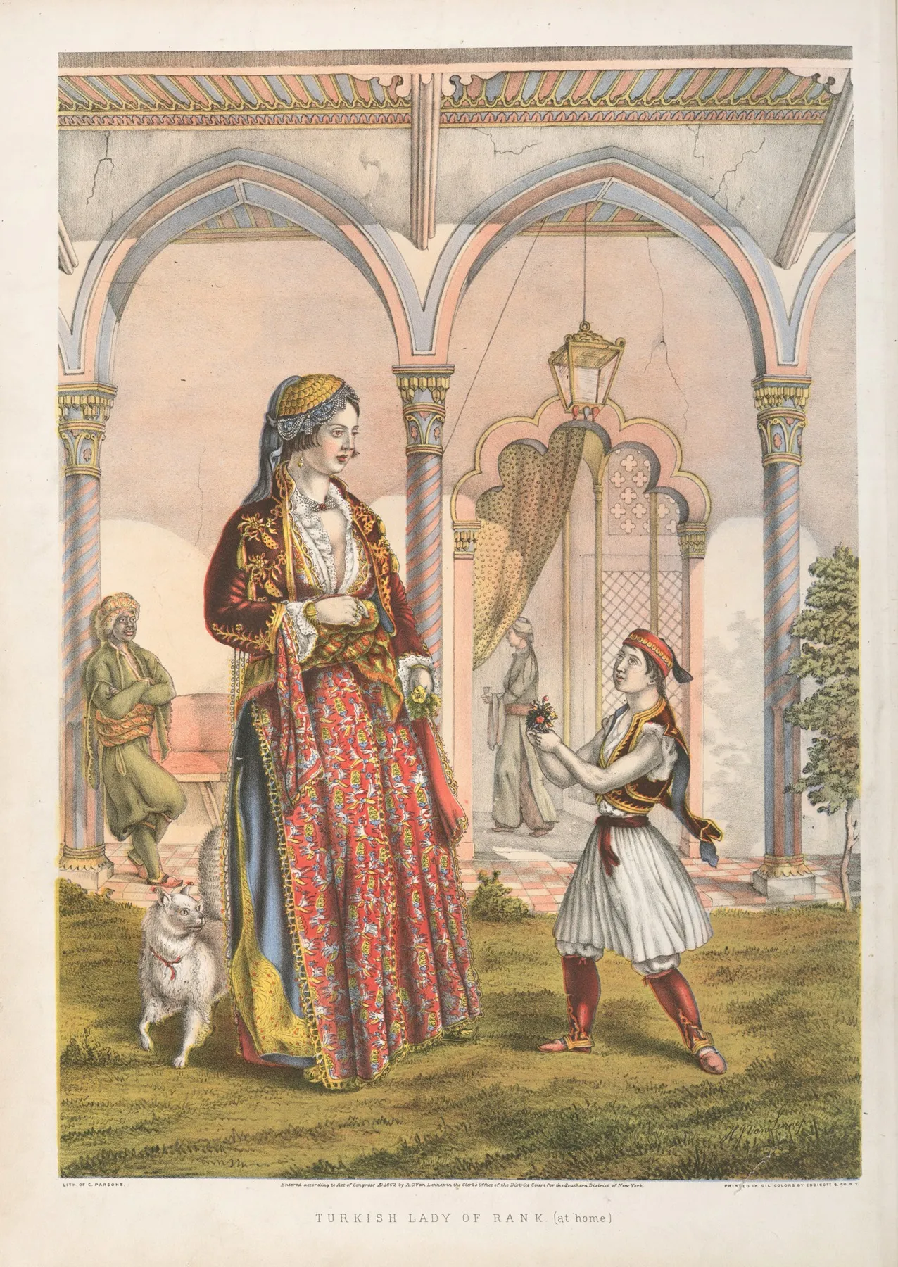 Turkish Lady Of Rank At Home Wall Art by Henry John Van-Lennep - High-Resolution Digital Print