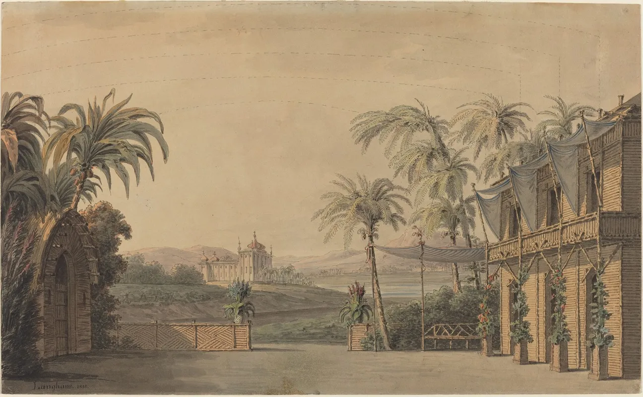 Turkish Stage Design Wall Art by Karl Ferdinand Langhans - High-Resolution Digital Print