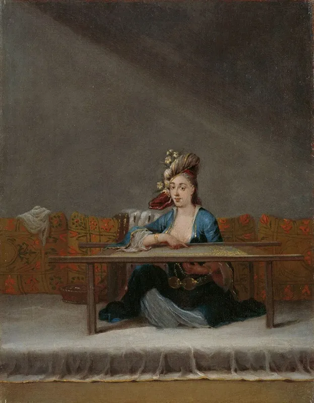 Turkish Woman At Her Embroidery Frame