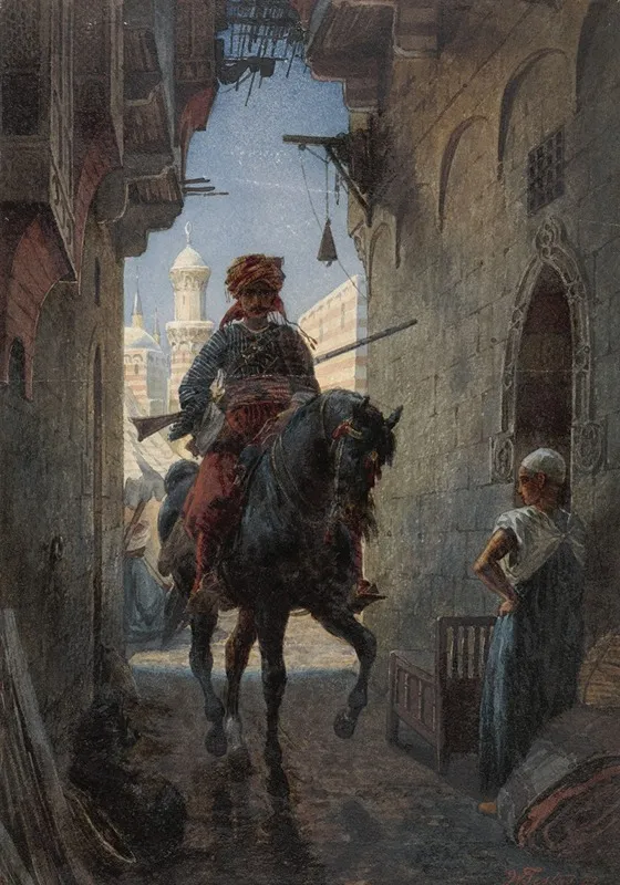 Turkse Ruiter In Een Stad