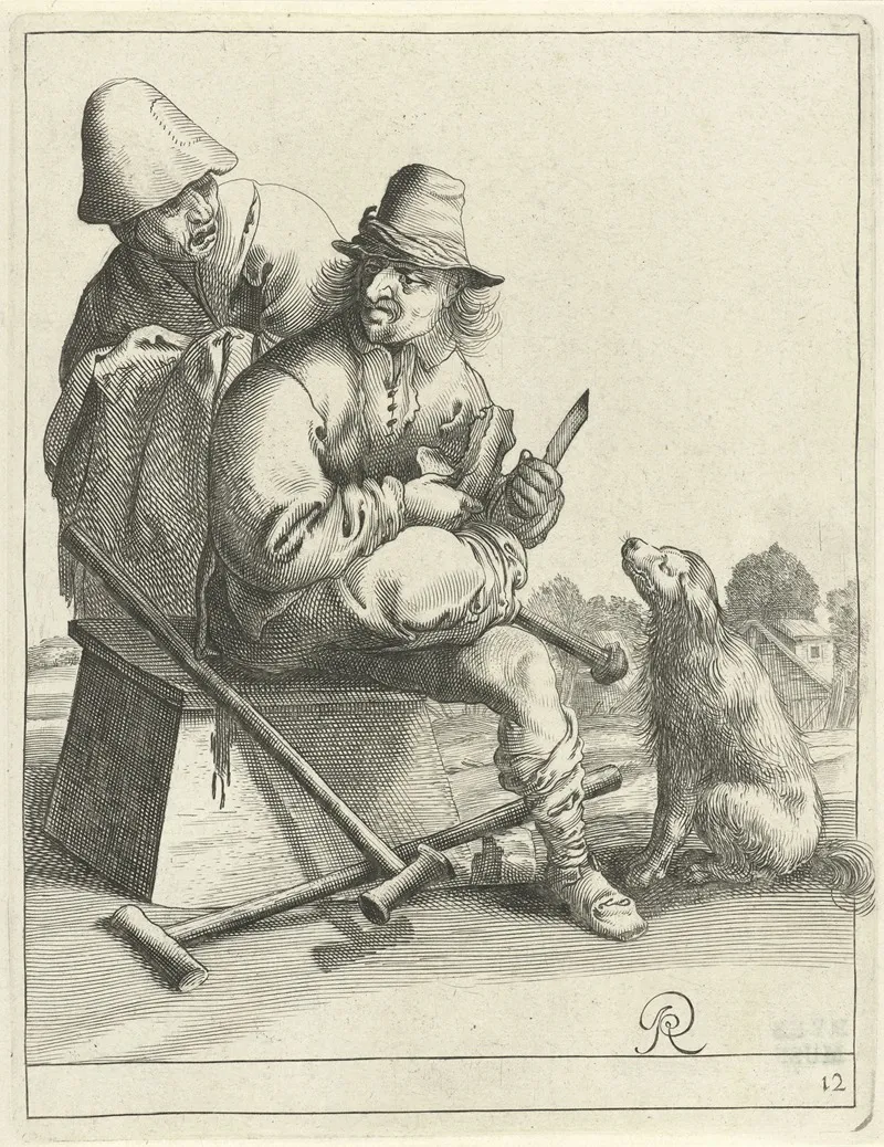 Twee Bedelaars En Een Hond