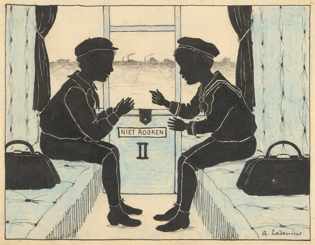 Twee Jongens In Een Treincoupe