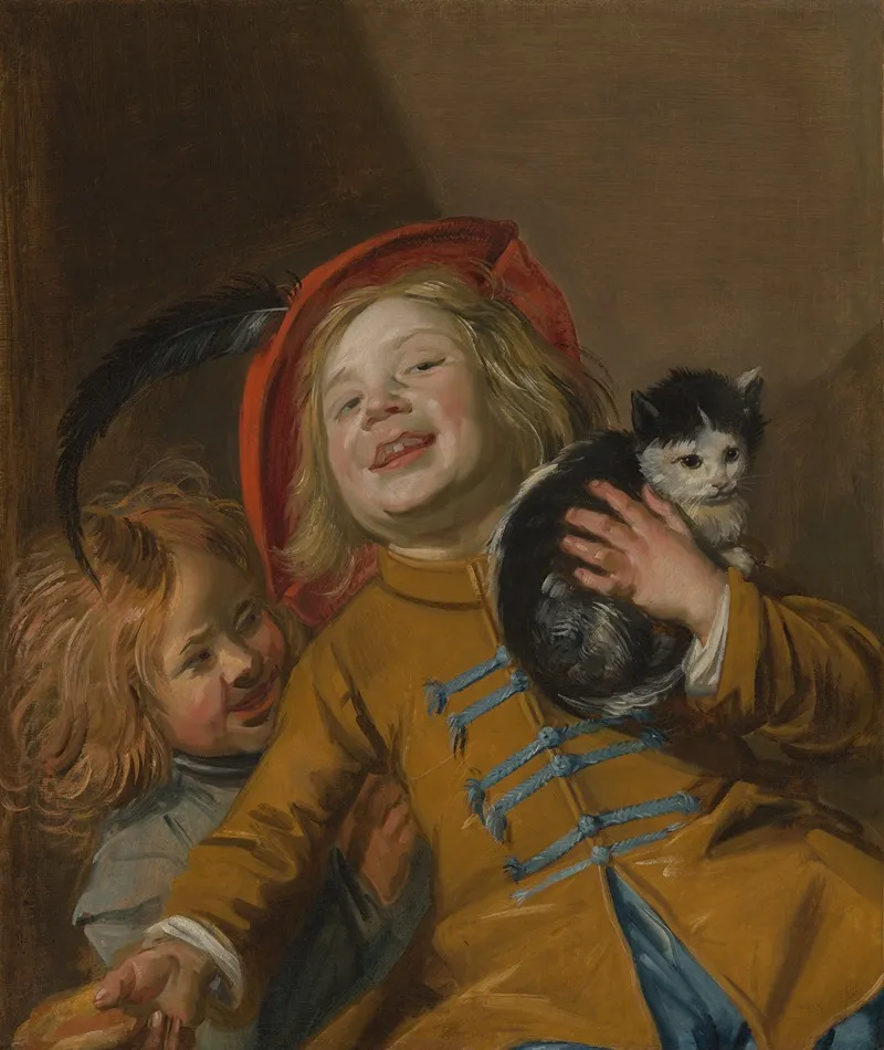 Twee Kinderen Met Een Kat Wall Art by Judith Leyster - High-Resolution Digital Print